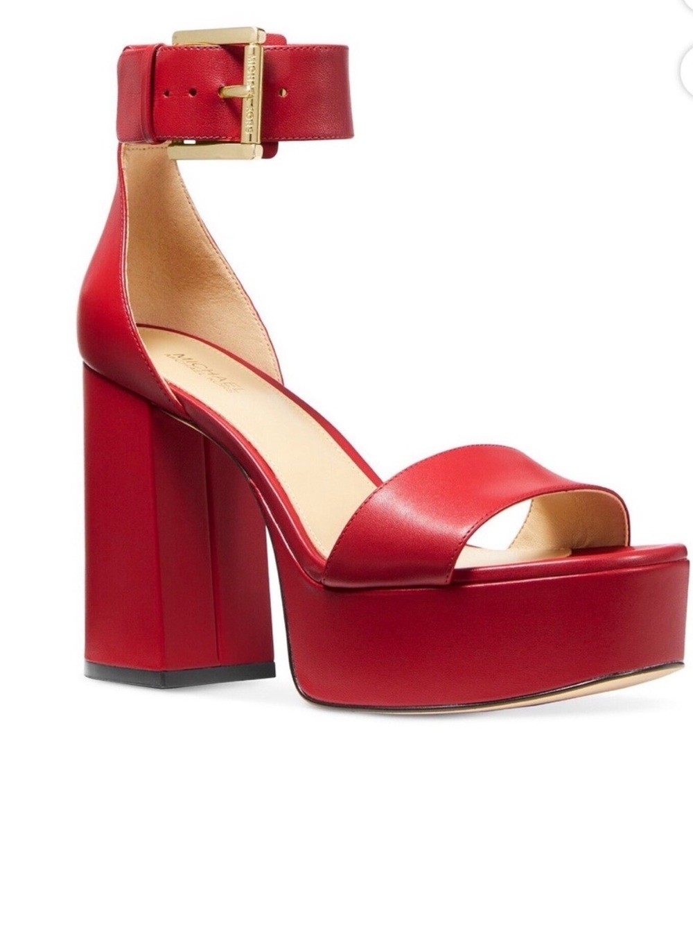 Mk - Red Platform Ankle-Strap High Heel Sandals